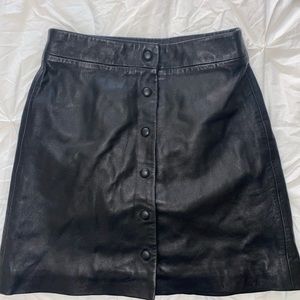 Allsaints black leather skirt size 2 worn once